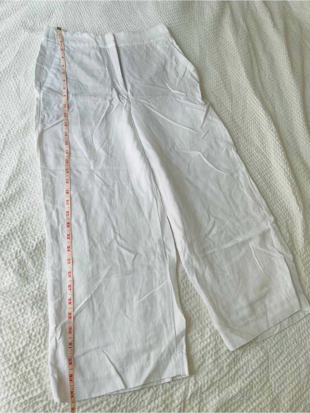 Wilfred White Wide-Leg Linen-Blend Chinos
